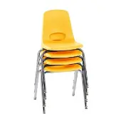 18 Stack Chair with Swivel Glides 4 Pack Color Yellow by Factory Direct Partners