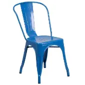 Perry Commercial Grade Metal Indoor Outdoor Stackable Chair Color Blue by Really Good Stuff LLC