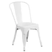 Perry Commercial Grade Metal Indoor Outdoor Stackable Chair Color White by Really Good Stuff LLC