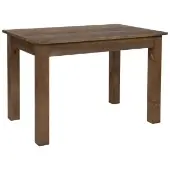 HERCULES 46 x 30 Rectangular Antique Rustic Solid Pine Farm Table Color Oak by Really Good Stuff LLC