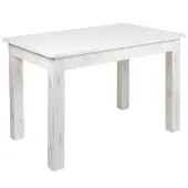 HERCULES 46 x 30 Rectangular Antique Rustic Solid Pine Farm Table Color White by Really Good Stuff LLC