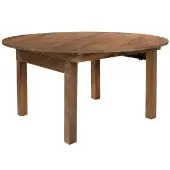 HERCULES Series Round Folding Table Farm Inspired Rustic and Antique Pine Folding Table by Really Good Stuff LLC