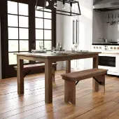 HERCULES Series 60 x 38 Rectangular Antique Rustic Solid Pine Farm Table Color Oak by Really Good Stuff LLC