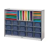 Rainbow Accents Sectional Cubbie Tray Mobile Unit with Trays Color Navy by Jonti Craft