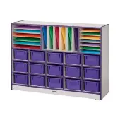 Rainbow Accents Sectional Cubbie Tray Mobile Unit with Trays Color Purple by Jonti Craft