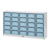 Rainbow Accents 25 Tub Mobile Storage With Tubs Color Light Blue by Jonti Craft