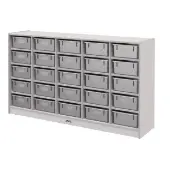 Rainbow Accents 25 Tub Mobile Storage With Tubs Color Gray by Jonti Craft