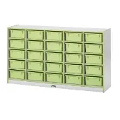 Rainbow Accents 25 Tub Mobile Storage With Tubs Color Lime Green by Jonti Craft