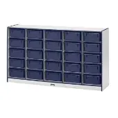 Rainbow Accents 25 Tub Mobile Storage With Tubs Color Navy by Jonti Craft