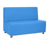 Upholstered Armless Sofa Color Medium Blue by Environments