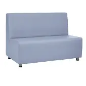 Upholstered Armless Sofa Color Smoke Blue by Environments