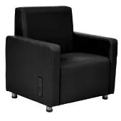 Upholstered Arm Chair with Tech Color Black by Environments