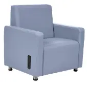 Upholstered Arm Chair with Tech Color Smoke Blue by Environments