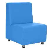 Upholstered Armless Chair Color Medium Blue by Environments