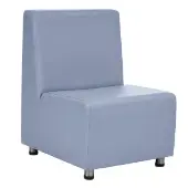 Upholstered Armless Chair Color Smoke Blue by Environments