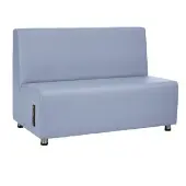 Upholstered Armless Sofa with Tech Color Smoke Blue by Environments