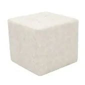 Tufted Square Ottoman 16 Height Distressed Leather Color Almond by Factory Direct Partners