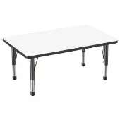 30 x 48 Rectangle Dry Erase Activity Table with Adjustable Chunky Legs Color Black by Factory Direct Partners