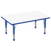 30 x 48 Rectangle Dry Erase Activity Table with Adjustable Chunky Legs Color Blue by Factory Direct Partners