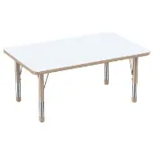30 x 48 Rectangle Dry Erase Activity Table with Adjustable Chunky Legs Color Tan by Factory Direct Partners