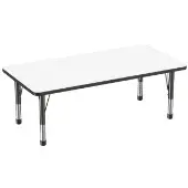 30 x 60 Rectangle Dry Erase Activity Table with Adjustable Chunky Legs Color Black by Factory Direct Partners
