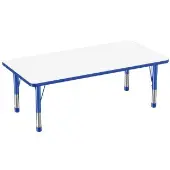 30 x 60 Rectangle Dry Erase Activity Table with Adjustable Chunky Legs Color Blue by Factory Direct Partners