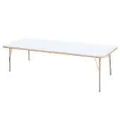 30 x 72 Rectangle Dry Erase Activity Table with Adjustable Standard Swivel Glide Legs White Maple by Factory Direct Partners