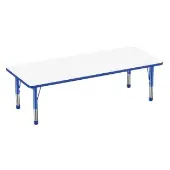 30 x 72 Rectangle Dry Erase Activity Table with Adjustable Chunky Legs Color Blue by Factory Direct Partners