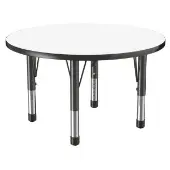 36 Round Dry Erase Activity Table with Adjustable Chunky Legs Color Black by Factory Direct Partners
