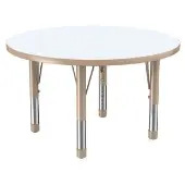 36 Round Dry Erase Activity Table with Adjustable Chunky Legs Color Tan by Factory Direct Partners