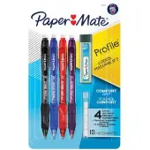 Profile Mech Mechanical Pencil Set 07mm 2 Pencil Lead Assorted Barrel Colors 4 Count by Paper Mate