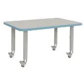 Berries Rainbow Accents Mobile Rectangle 36 x 24 Activity Table 20 31 Leg Height Color Light Blue by Jonti Craft