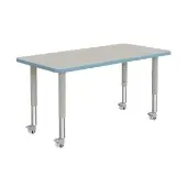 Berries Mobile Rectangle Activity Table 48 x 24 20 31 Leg Height Color Light Blue by Jonti Craft