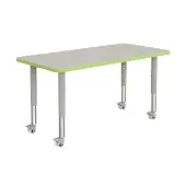 Berries Mobile Rectangle Activity Table 48 x 24 20 31 Leg Height Color Lime Green by Jonti Craft