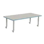 Rainbow Accents Mobile Rectangle Activity Table 60 x 30 20 31 Leg Height Color Light Blue by Jonti Craft