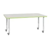 Rainbow Accents Mobile Rectangle Activity Table 60 x 30 20 31 Leg Height Color Lime Green by Jonti Craft