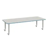 Rainbow Accents Mobile Rectangle Activity Table 72 x 30 20 31 Leg Height Color Light Blue by Jonti Craft