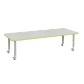 Rainbow Accents Mobile Rectangle Activity Table 72 x 30 20 31 Leg Height Color Lime Green by Jonti Craft