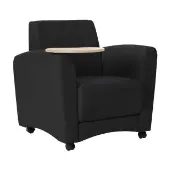 Pro Series Upholstered Common Area Chair with Tablet Color Black by Factory Direct Partners