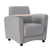 Pro Series Upholstered Common Area Chair with Tablet Color Gray by Factory Direct Partners