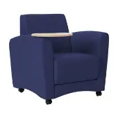 Pro Series Upholstered Common Area Chair with Tablet Color Navy by Factory Direct Partners