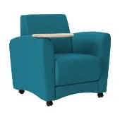 Pro Series Upholstered Common Area Chair with Tablet Color Teal by Factory Direct Partners