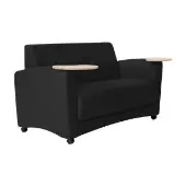 Pro Series Upholstered Common Area Sofa with Tablet Color Black by Factory Direct Partners