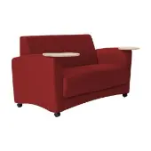 Pro Series Upholstered Common Area Sofa with Tablet Color Crimson Red by Factory Direct Partners