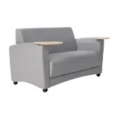 Pro Series Upholstered Common Area Sofa with Tablet Color Gray by Factory Direct Partners