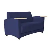 Pro Series Upholstered Common Area Sofa with Tablet Color Navy by Factory Direct Partners