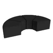 Pro Series Upholstered Arc Ottoman 12 Height 4 Pack Color Black by Factory Direct Partners