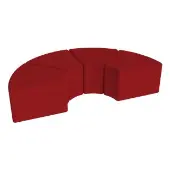 Pro Series Upholstered Arc Ottoman 12 Height 4 Pack Color Crimson Red by Factory Direct Partners