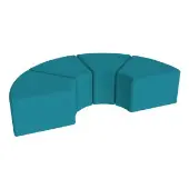 Pro Series Upholstered Arc Ottoman 12 Height 4 Pack Color Teal by Factory Direct Partners