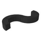 Pro Series Upholstered S Curve Ottoman 18 Height 6 Pack Color Black by Factory Direct Partners